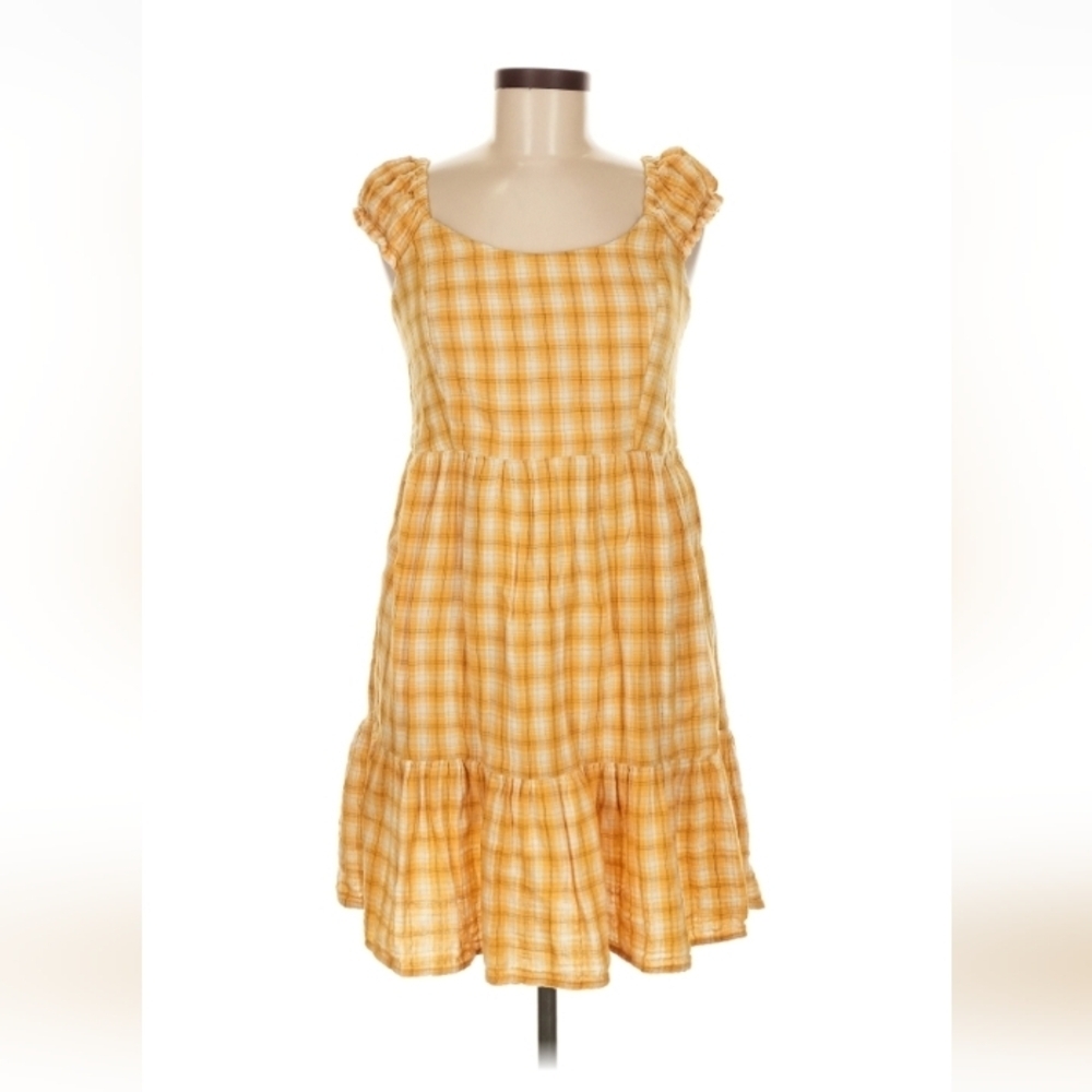 Old Navy Yellow Gingham Dress M $45 Retail